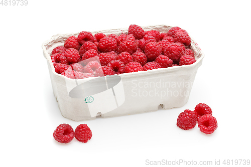 Image of raspberry berries isolated on white