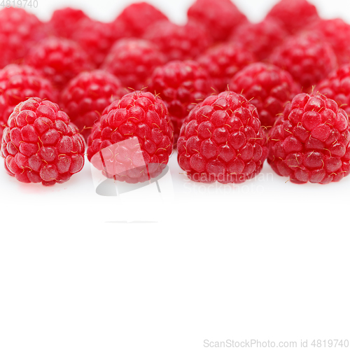 Image of raspberry berries isolated on white