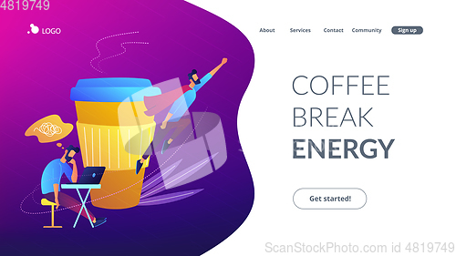 Image of Coffee break concept landing page.