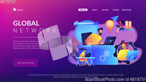 Image of Global network connection concept landing page.