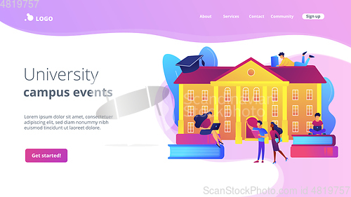 Image of College campus concept landing page