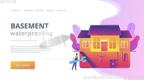 Image of Basement services concept landing page