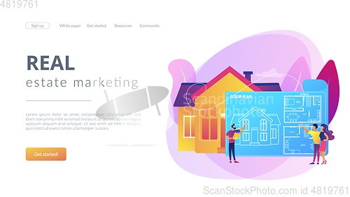 Image of Real estate floor plan concept landing page