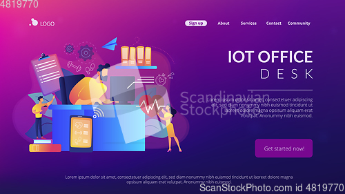 Image of Health-focused IOT desks concept landing page.