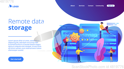 Image of Data center concept landing page.