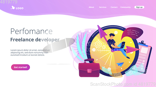 Image of Time management concept landing page.