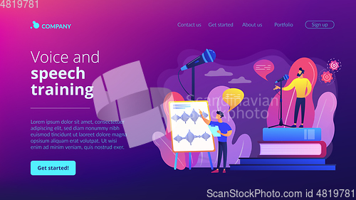 Image of Voice and speech training concept landing page