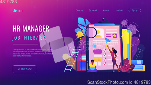 Image of Job interview concept landing page.