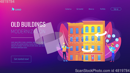 Image of Old buildings modernization concept landing page