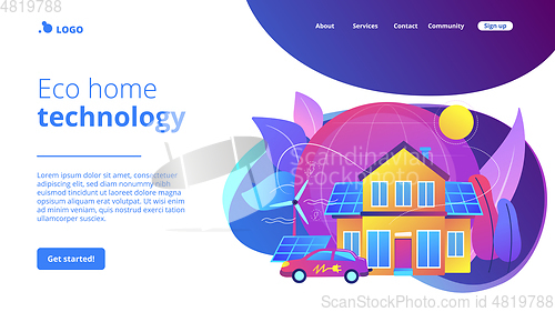 Image of Eco house concept landing page.