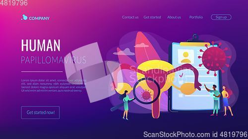 Image of Human papillomavirus HPV concept landing pageation