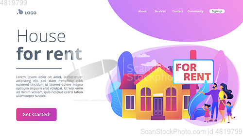 Image of House for rent concept landing page.