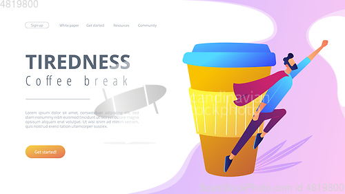 Image of Coffee break concept landing page.