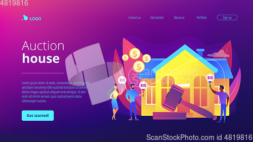 Image of Auction house concept landing page.