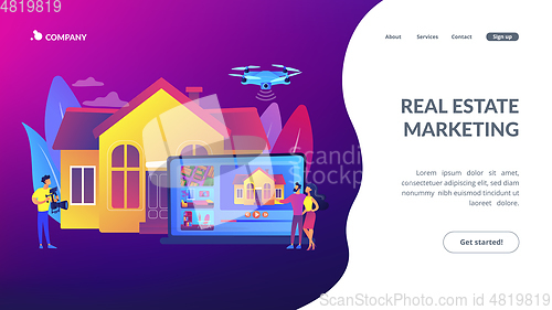 Image of Real estate video tour concept landing page