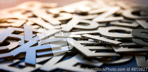 Image of Mixed letters pile closeup photo