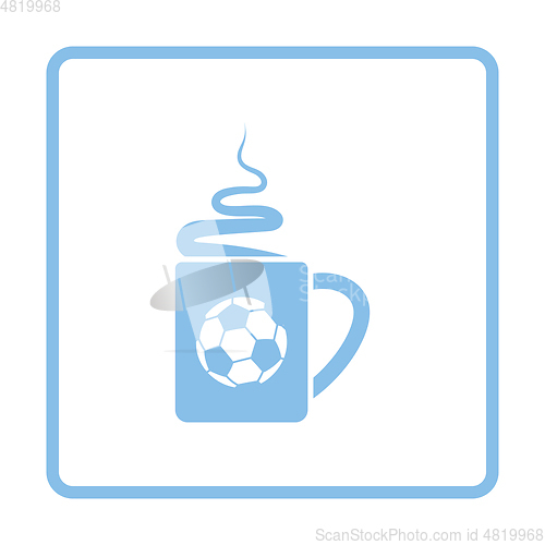 Image of Football fans coffee cup with smoke icon