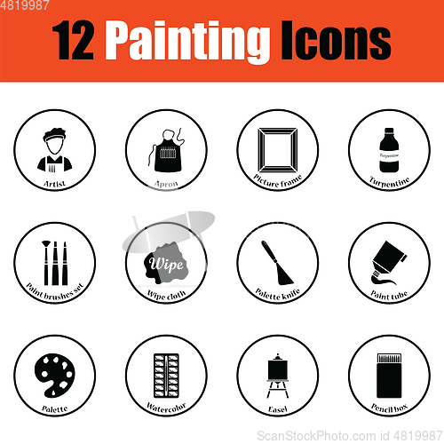 Image of Set of painting icons