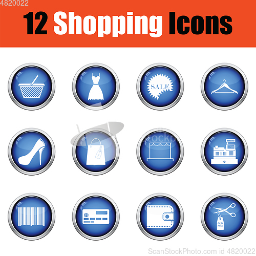 Image of Shopping icon set. 