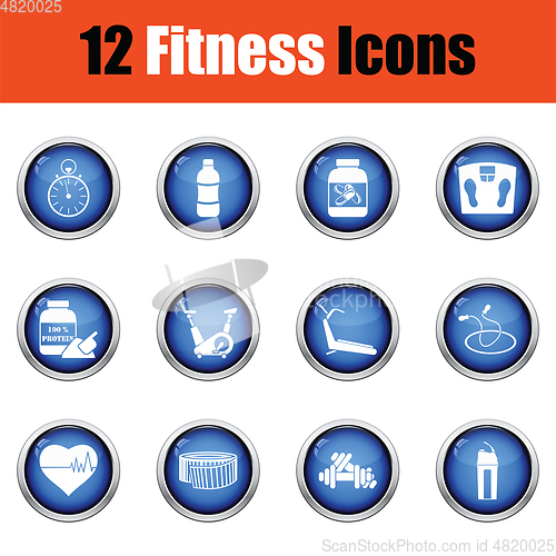 Image of Fitness icon set. 