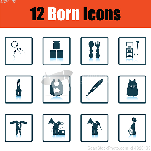 Image of Set of born icons