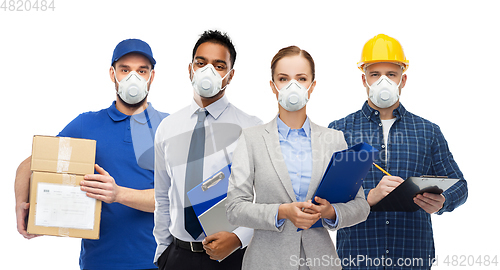 Image of people in face masks for protection from virus