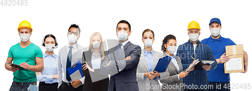 Image of people in face masks for protection from virus