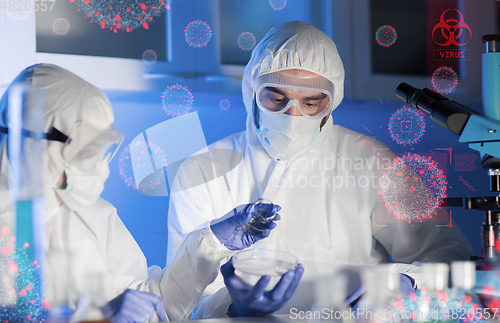 Image of scientists working on coronavirus research at laboratory