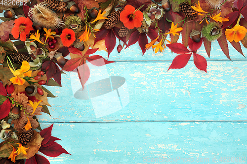 Image of Autumn Harvest Abundance Background Border