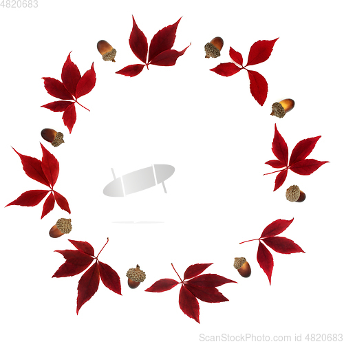 Image of Abstract Maple and Acorn Autumn Wreath