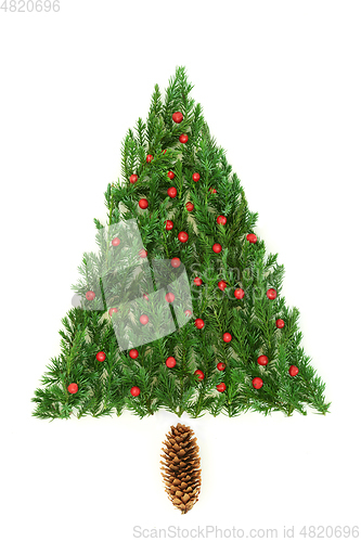 Image of Juniper Fir and Holly Berry Christmas Tree