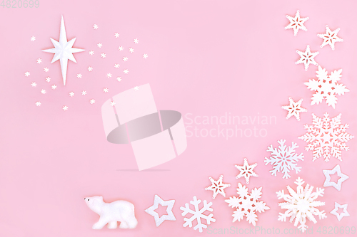 Image of North Pole Themed Abstract Christmas Background 