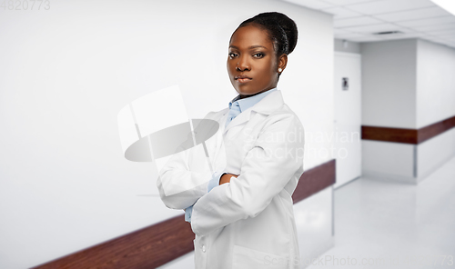 Image of african american female doctor at hospital