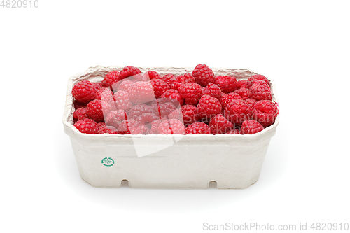 Image of raspberry berries isolated on white