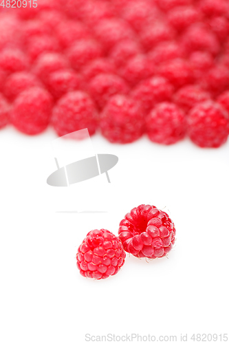 Image of raspberry berries isolated on white