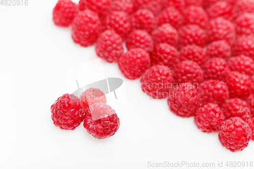 Image of raspberry berries isolated on white