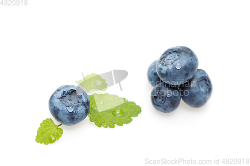 Image of blueberry berries isolated on white background