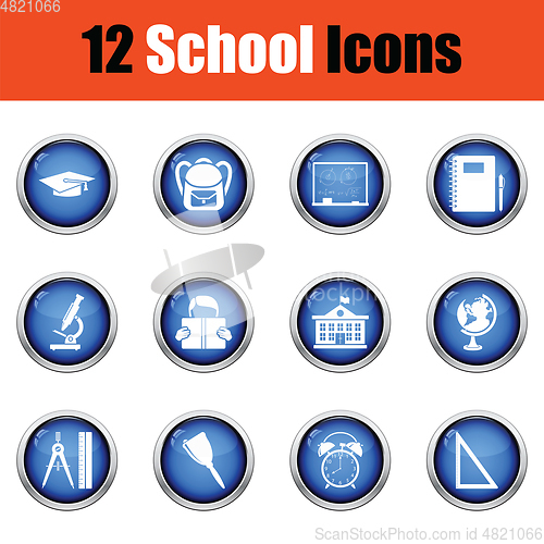 Image of School icon set. 