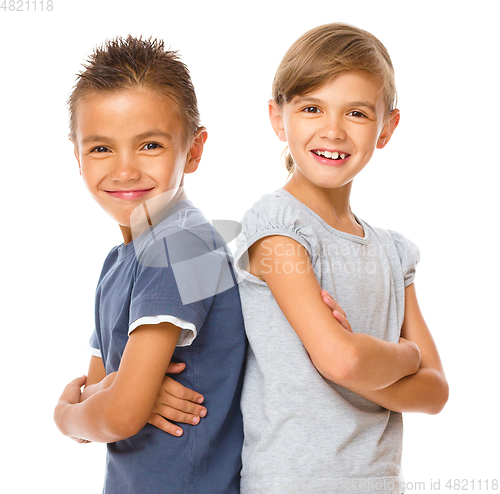 Image of Portrait of girl and boy