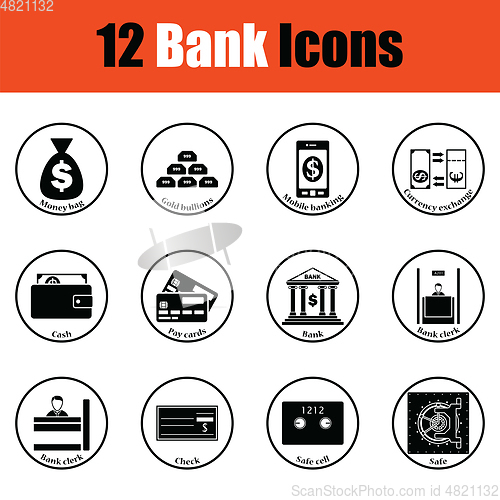 Image of Set of bank icons