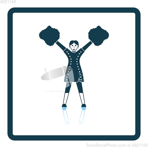 Image of American football cheerleader girl icon