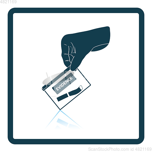 Image of Hand holding evidence pocket icon