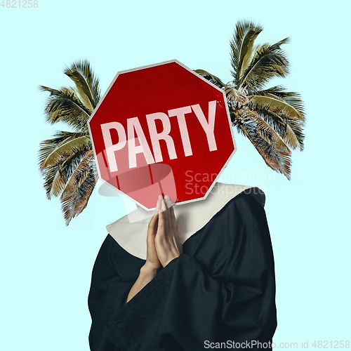 Image of Contemporary art collage, modern design. Party mood
