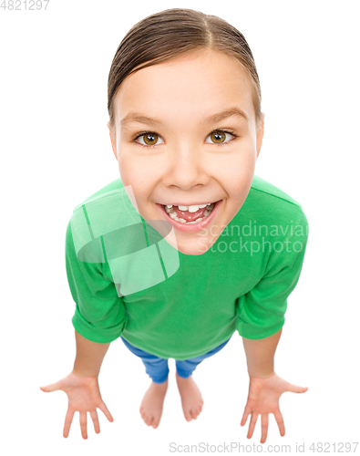 Image of Portrait of a funny little girl