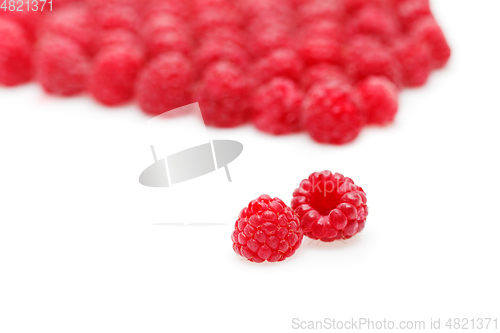 Image of raspberry berries isolated on white