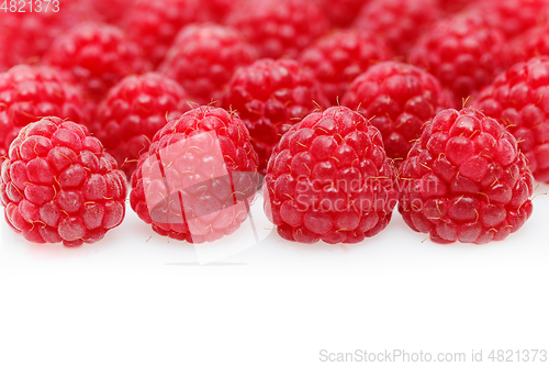 Image of raspberry berries isolated on white