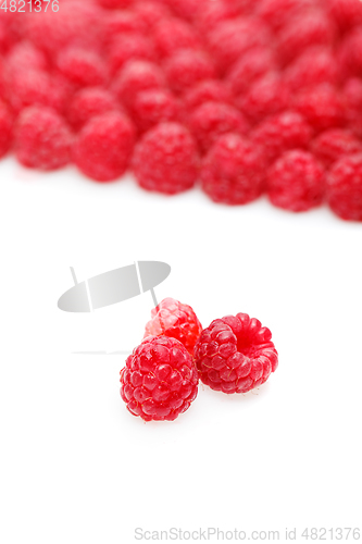 Image of raspberry berries isolated on white