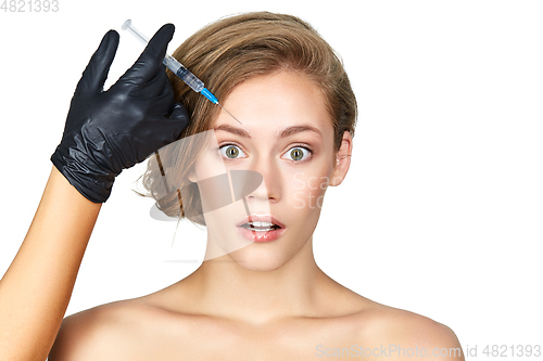 Image of girl getting beauty injection