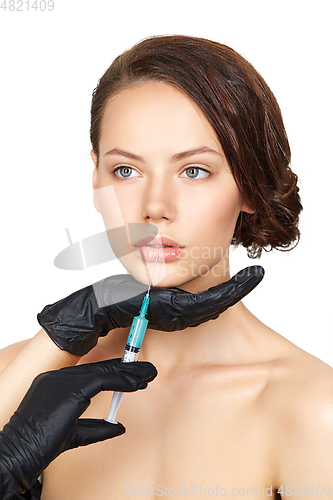 Image of girl getting beauty injection