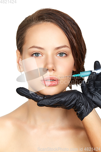 Image of girl getting beauty injection